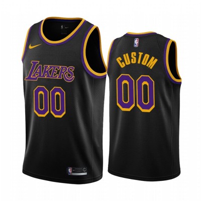 Los Angeles Lakers Personalized Black NBA Swingman 2020 21 Earned Edition Jersey